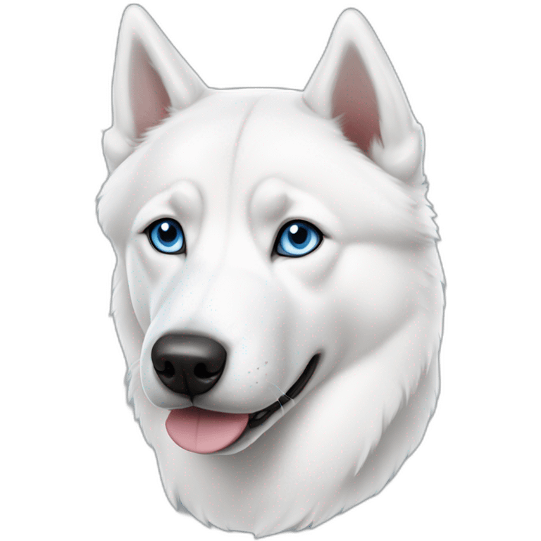 White siberian husky blue eyes with long ears emoji