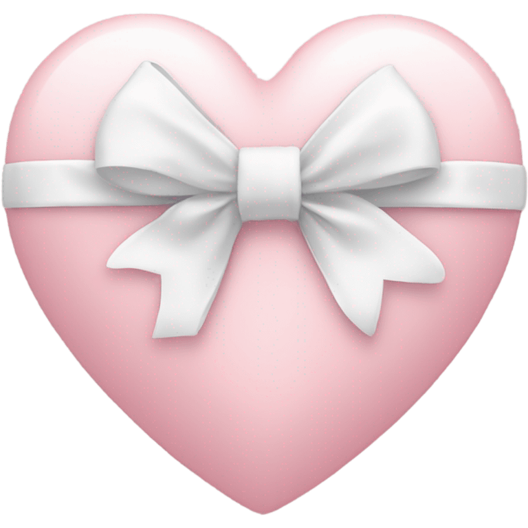 Light pink heart with white bow  emoji