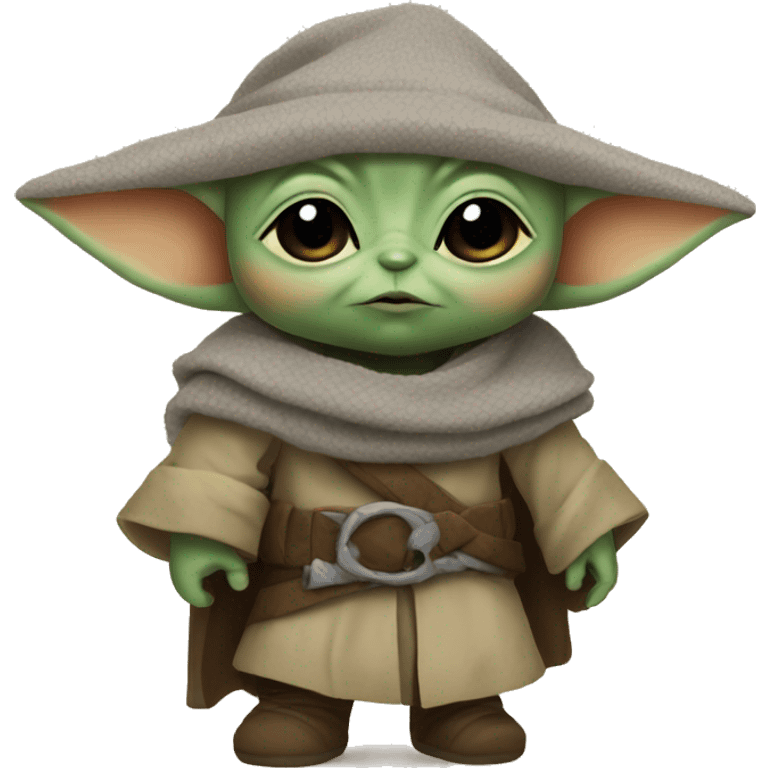 Baby Yoda with Viking clothes and hats emoji