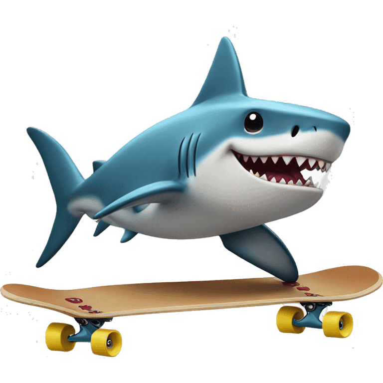 Shark on skateboard emoji