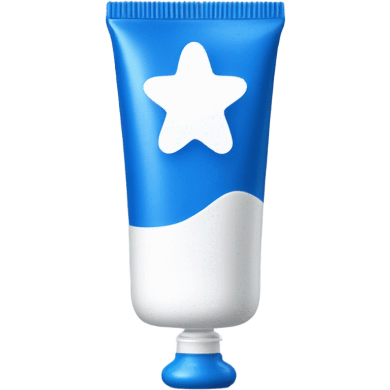 blue and white toothpaste being squeezed out emoji