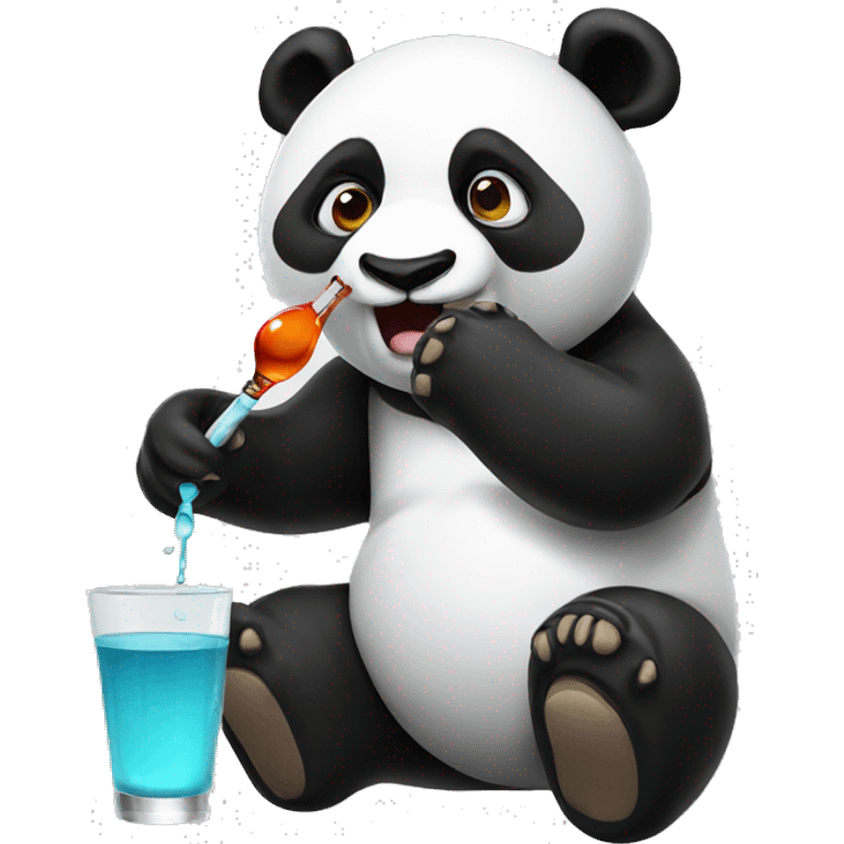 Panda taking a shot emoji