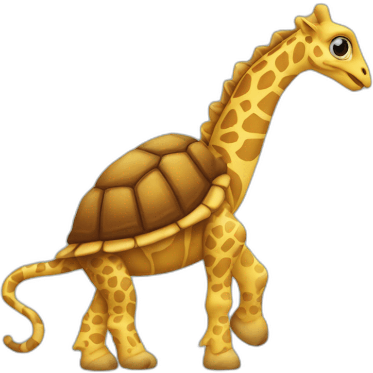 Tortue sur une girafe emoji