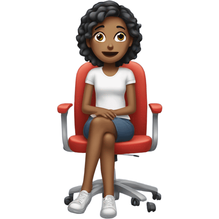 Girl sitting in chair emoji