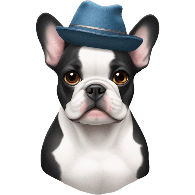 French bulldog with a hat emoji