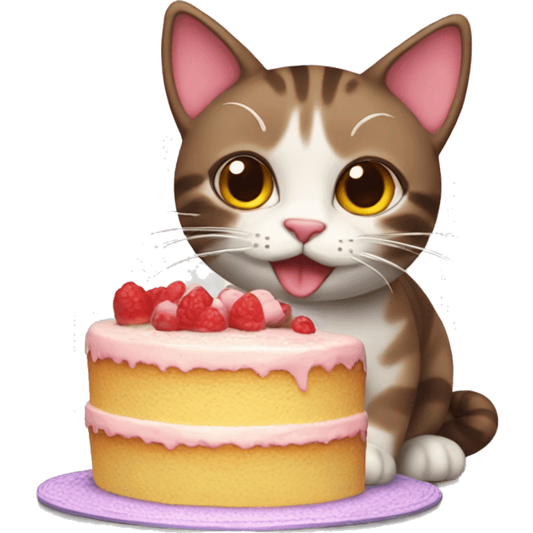 cat with cake emoji