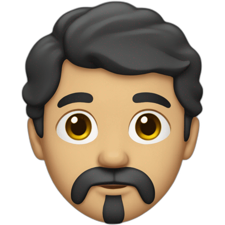 Olive skin bald man with long black beard emoji