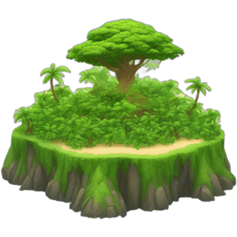 Beautiful island with lot of trees emoji