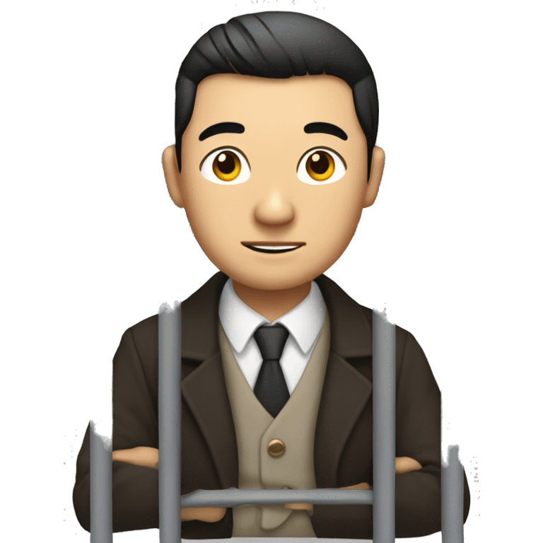 rich chinese guy behind the bars emoji