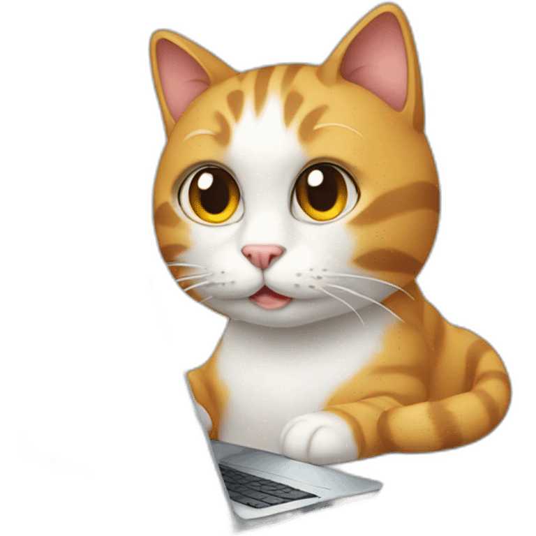 Cat with computer emoji