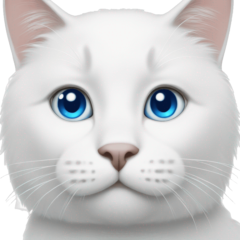 White cat with blue eyes  emoji