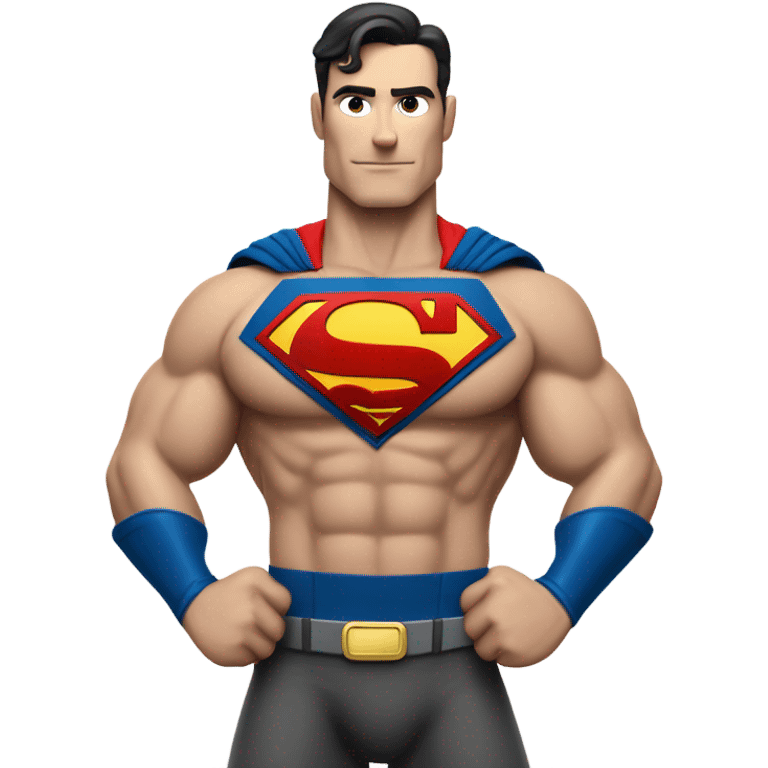 the superman with abs white man emoji