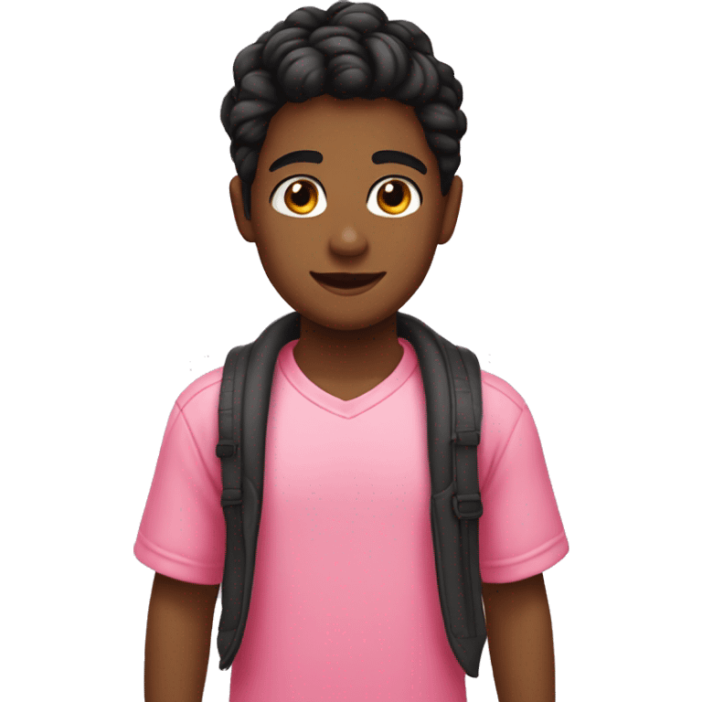 a boy with girl hair : black hair and the tips of the hair MUST BE pink. a pink-to-red  emoji