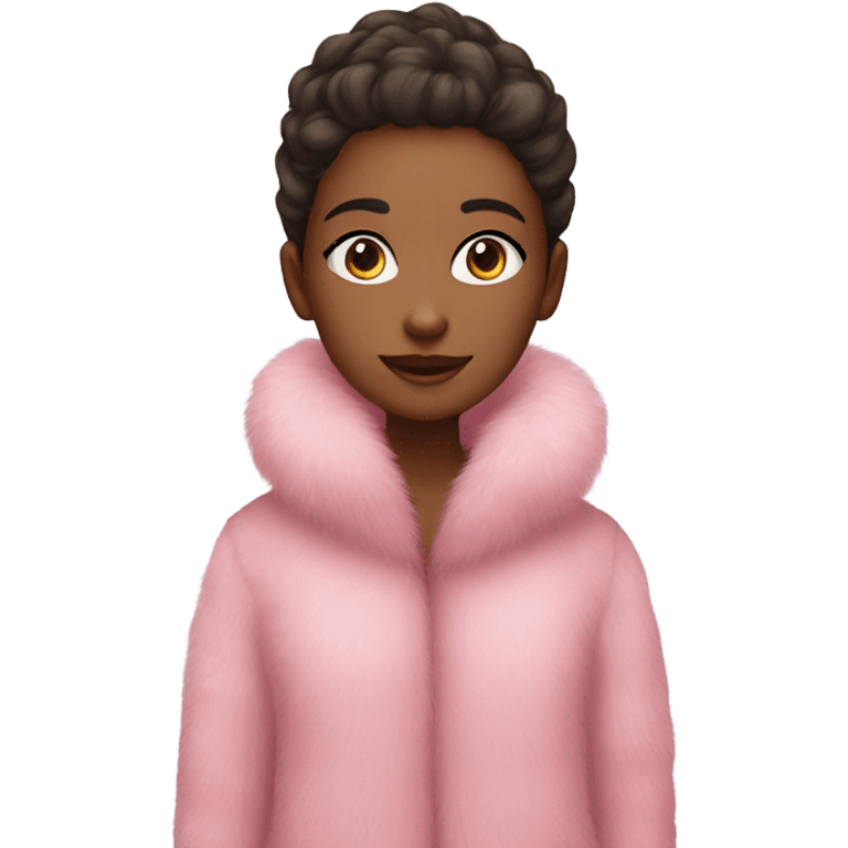 girl in a pink fur coat emoji