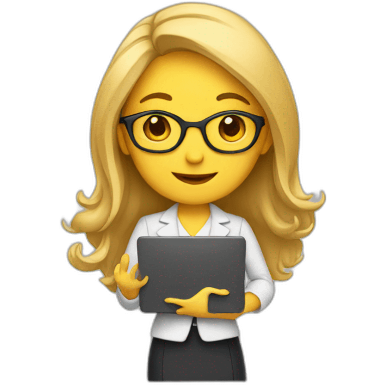 teacher girl with laptop emoji