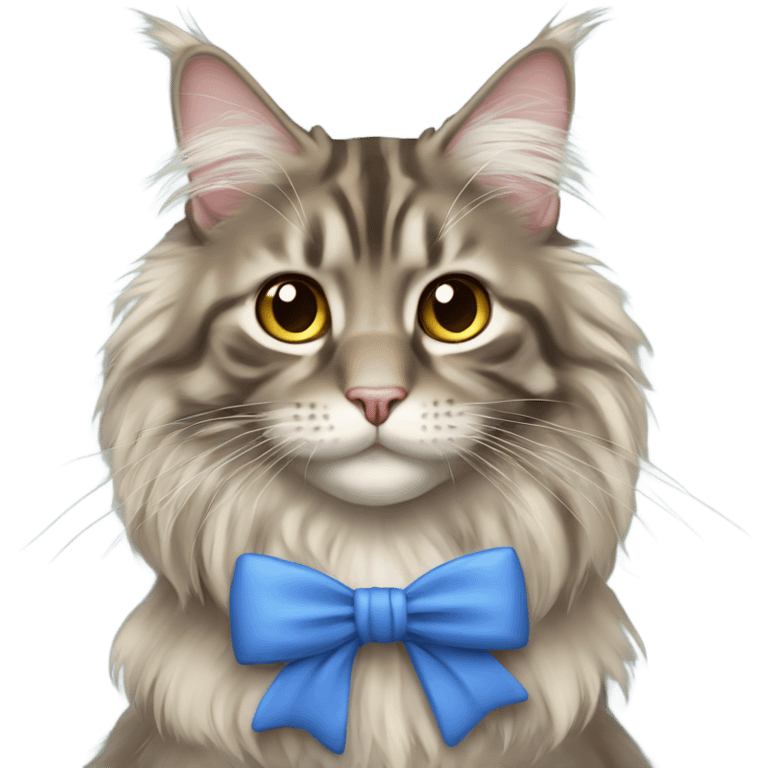 Maine Coon girl with bow emoji