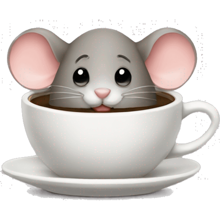 Mouse with a coffee emoji