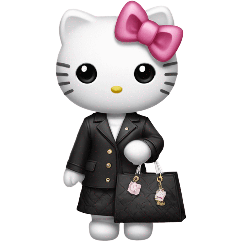 hello kitty with dior shopping bag  emoji