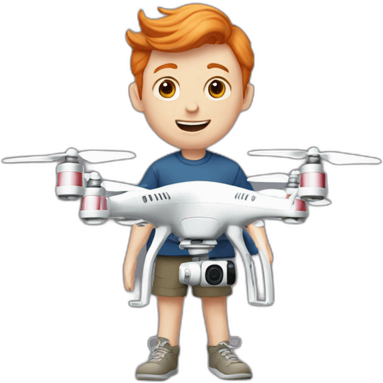 Ginger boy flying a drone emoji