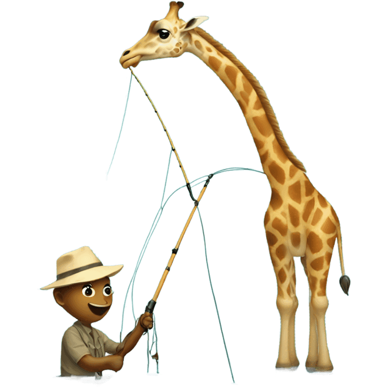 Giraffe fishing emoji