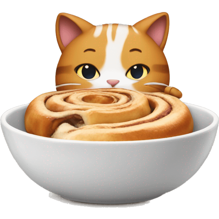 Cat eating a Cinnamon roll emoji