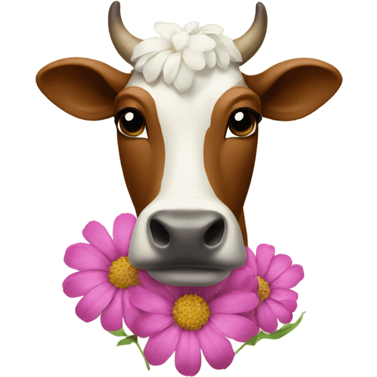 Flower cow emoji