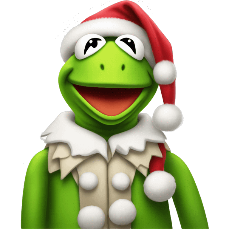 Kermit the frog Santa emoji