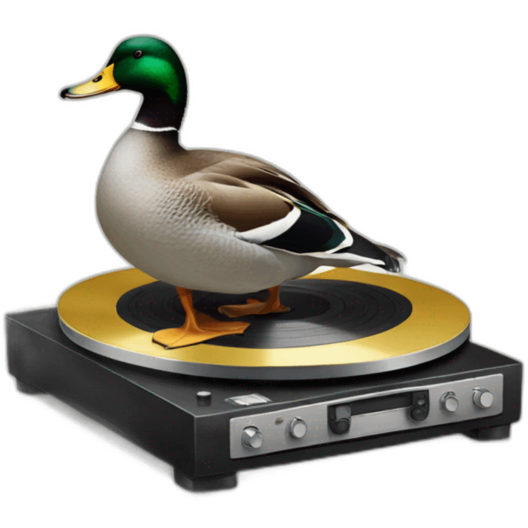 duck with turntable emoji