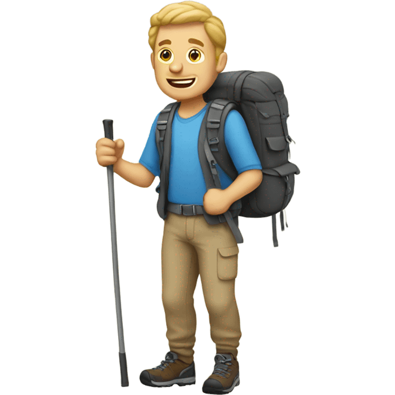 White man hiking emoji