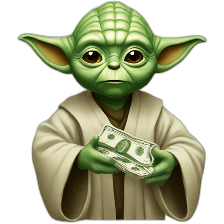 Yoda giving money emoji