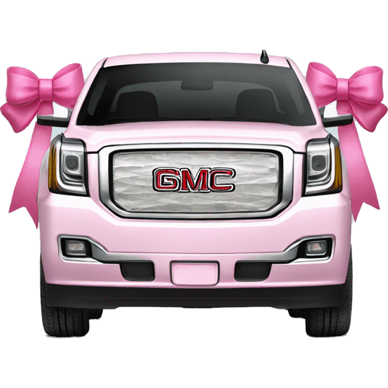 white gmc yukon pink bow emoji