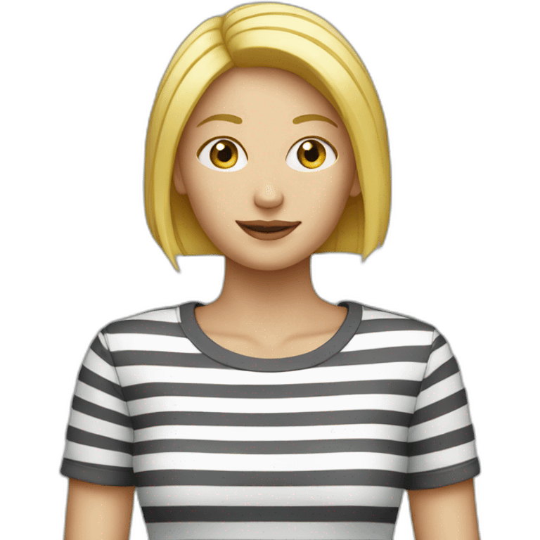 blond woman stripy t-shirt emoji