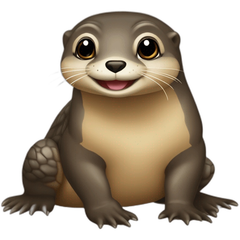 Loutre sur une tortue emoji