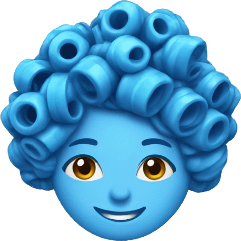 blue hair curler  emoji