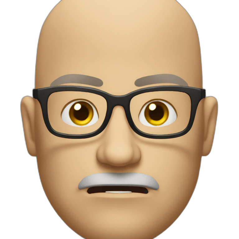 Bald man with glasses angry emoji