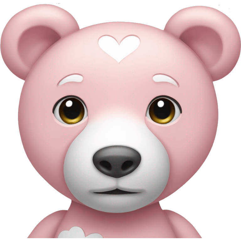 Light pink teddy bear with white heart emoji