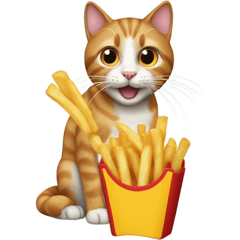 Cat eating fries emoji