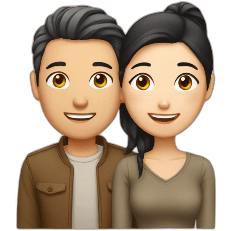 love asian couple emoji