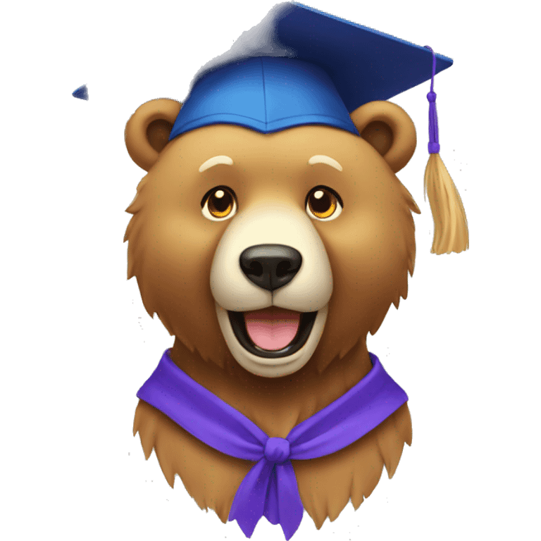 Graduation colourful bear emoji