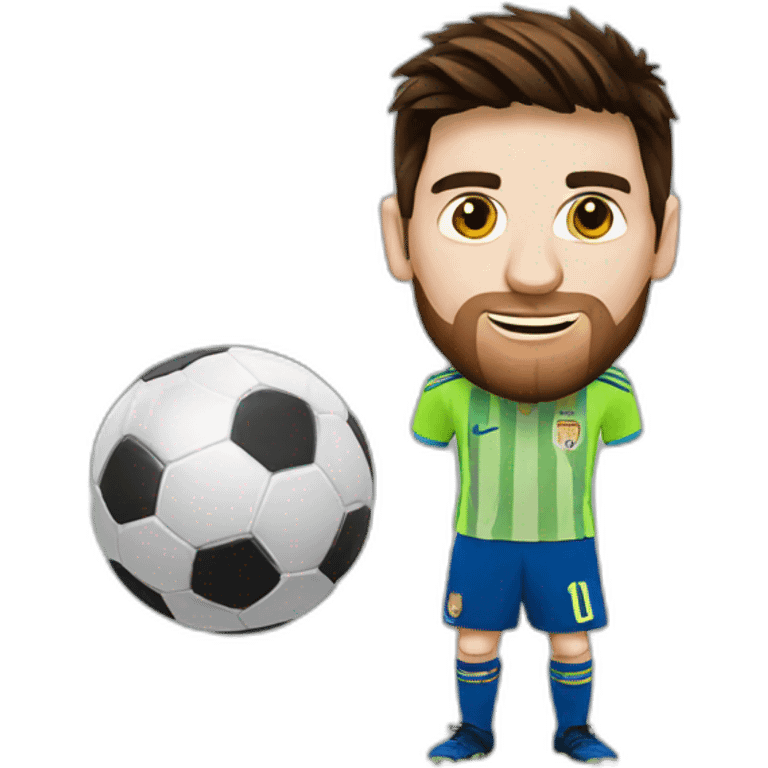 Messi with the World cup emoji