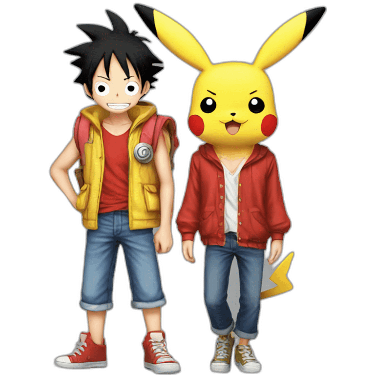 Luffy and Pikachu emoji