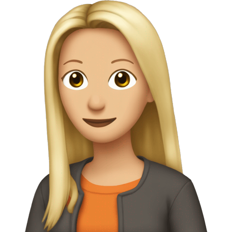 Phoebe Buffay Friends wearing orange tol emoji