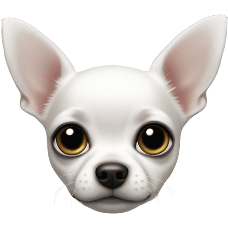 white chihuahua with black ears girl pupy emoji