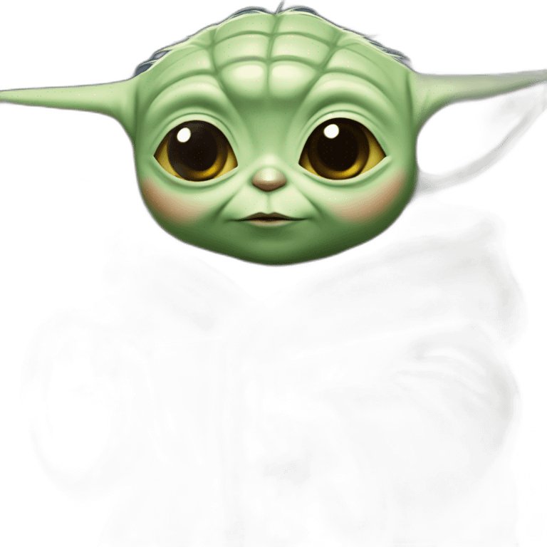 Baby Yoda tomando emoji