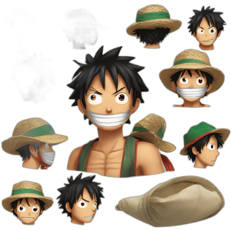 Luffy He has a Palestine mask  emoji