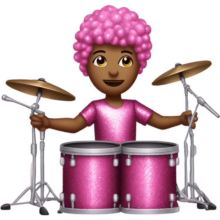 Pink glitter drummer  emoji