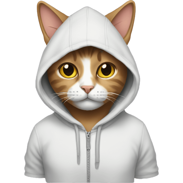 Cat wearing hoodie emoji