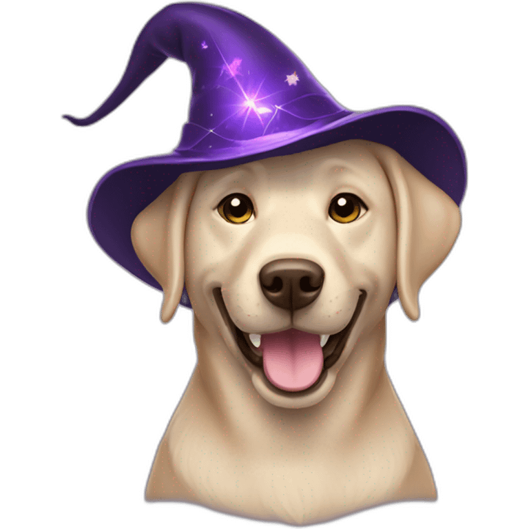 labrador smile wizard hat emoji