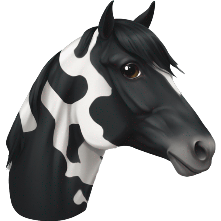 Black horse white stripe on face  emoji