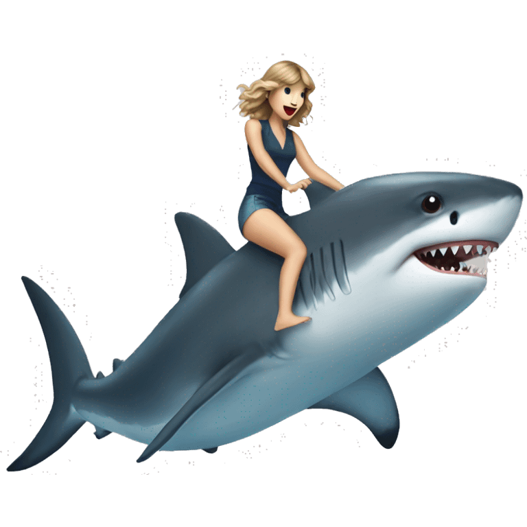 Taylor swift riding a shark emoji